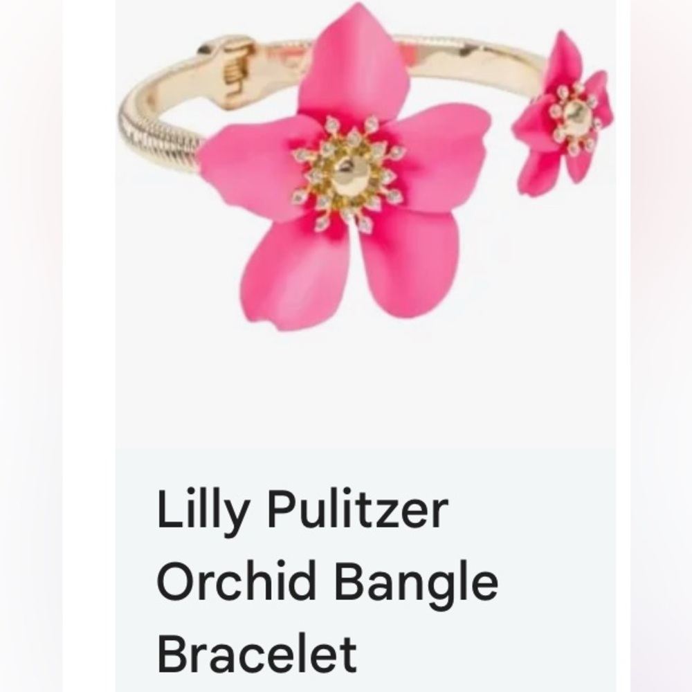Lilly Pulitzer NEW IN BAG! ‘Roxie Pink’ Orchid Flower Bracelet NWT - Picture 4 of 9